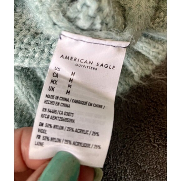 American Eagle Sweater Blue Womens Pullover Jegging Hoodie Size M NWOT - Picture 6 of 6